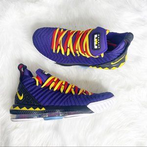 Nike LeBron 16 EP 'Martin' Double Lace Purple Yellow Sneakers Size 11